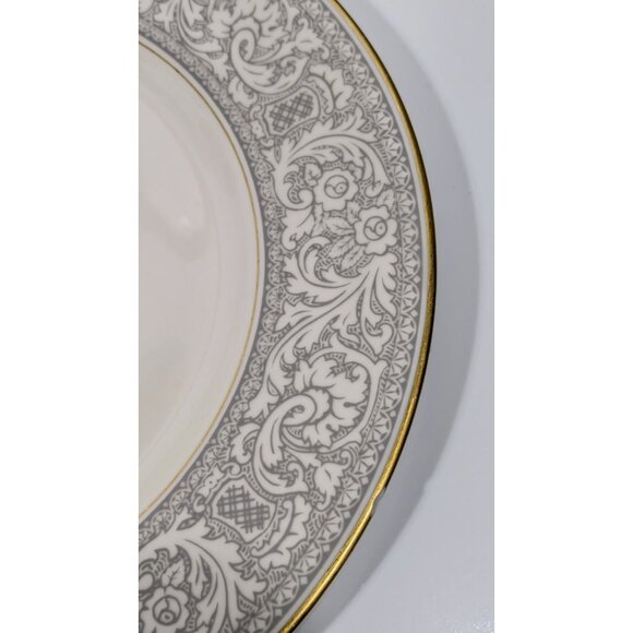 Franciscan Masterpiece China Renaissance Pattern Dinner Plate Gray Gold Trim USA - Picture 6 of 13